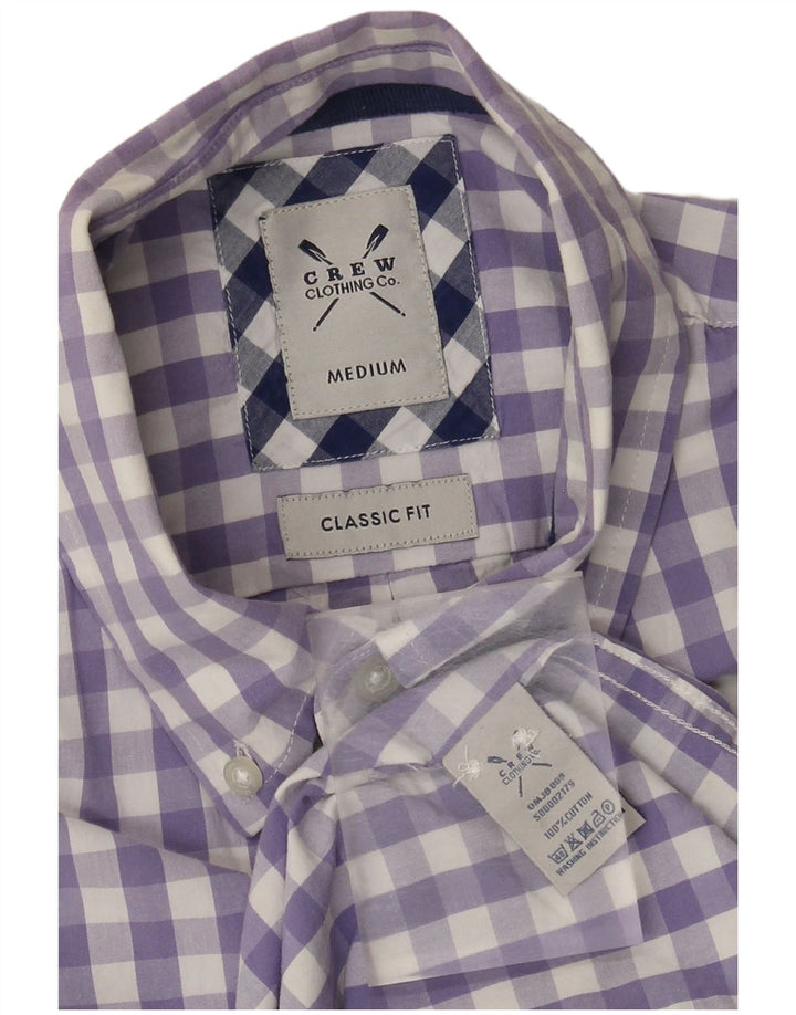 Crew Clothing Camisa de corte clásico para hombre Algodón a cuadros morado medio