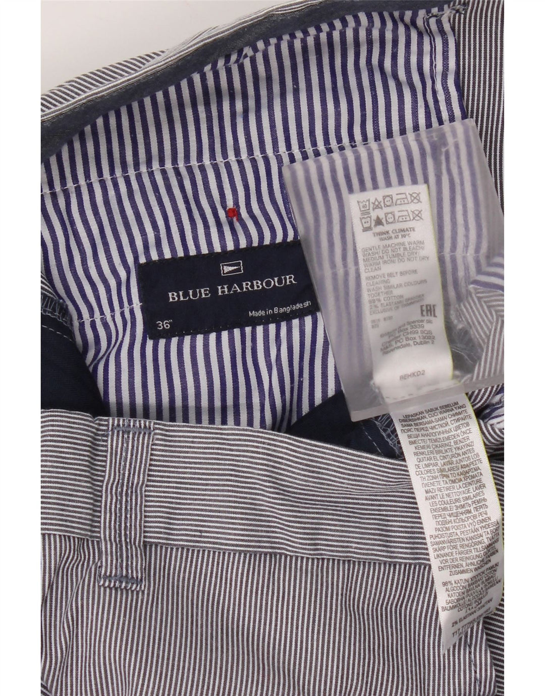 Marks & Spencer Pantalones cortos chinos Harbor azul para hombre W36 Grande Azul marino