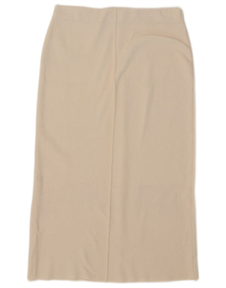 Zara Falda Midi Mediana W28 Blanco Roto