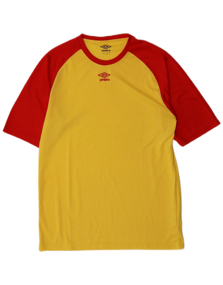 Camiseta Umbro Hombre Top XL Poliéster color block amarillo