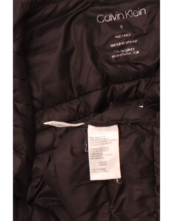 CALVIN KLEIN Chaqueta acolchada con gráfico para hombre UK 36 Small Black Nylon