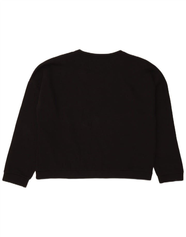 Guess Sudadera con gráfico de corte extragrande para mujer, talla 40, color negro