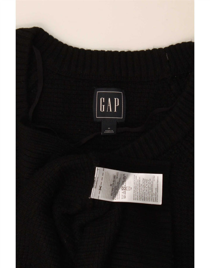 Gap Suéter tipo jersey con cuello redondo para mujer UK 12 Medium Black Nylon