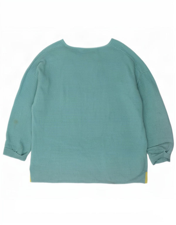 White Stuff Top extragrande de mujer de manga larga UK 46 Algodón azul grande