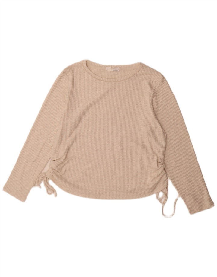 Marks & Spencer Top para mujer de manga larga UK 46 Large Viscosa beige
