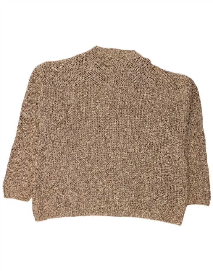 EDDIE BAUER Jersey extragrande con cuello y botones para hombre XL Beige moteado