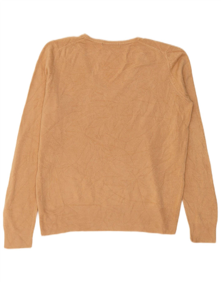 Marks & Spencer Suéter con Cuello en V para Mujer UK 40 Acrílico Beige Medio