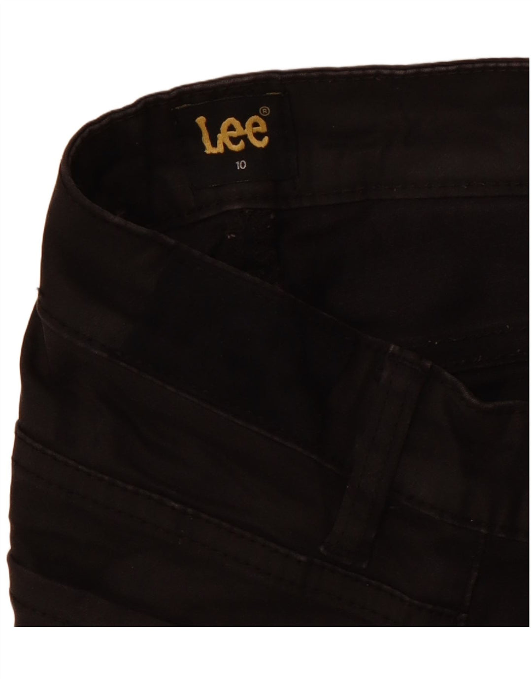 Lee Pantalones cortos de mezclilla de cintura alta para mujer US 10 Medium W28 Algodón negro