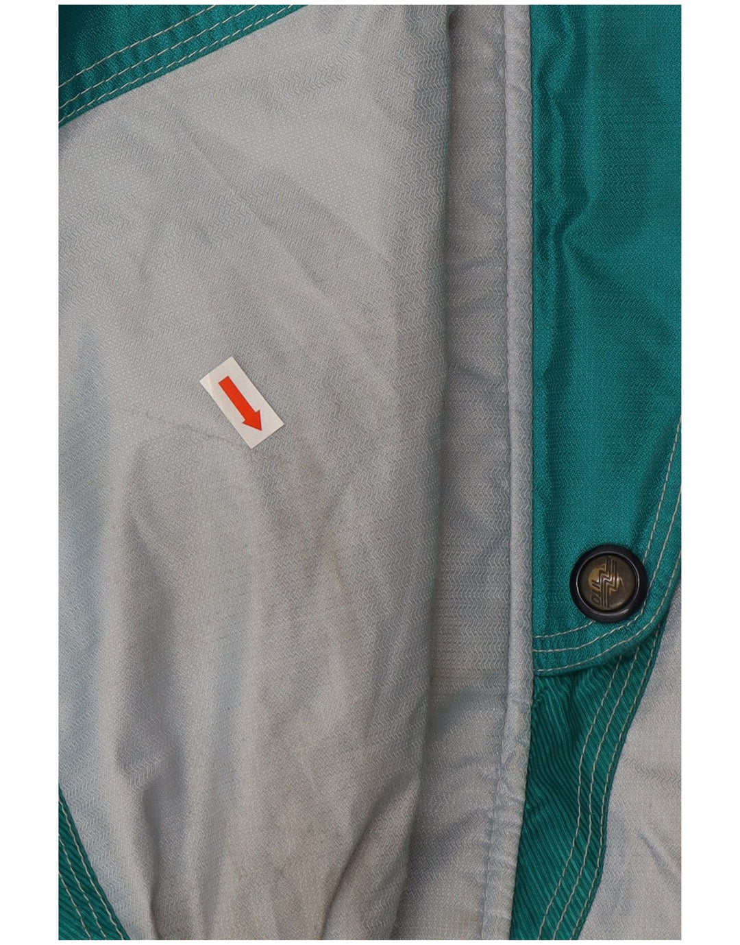 Chaqueta de esquí gráfica vintage para hombre EU 48 Poliamida en bloque de color verde medio