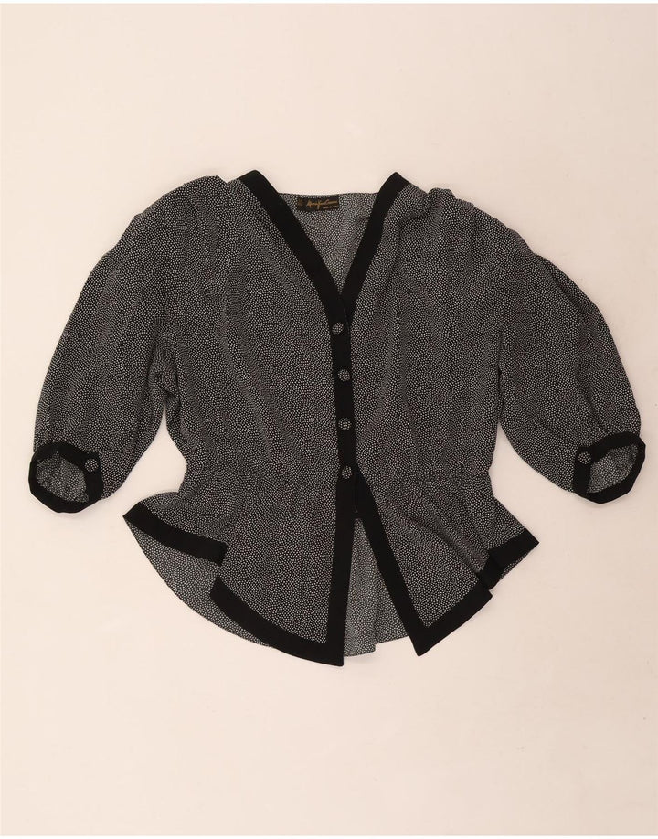 Mario Pucci Cecconi Conjunto de falda de 2 piezas para mujer IT 46 Large W30 Black Spotted
