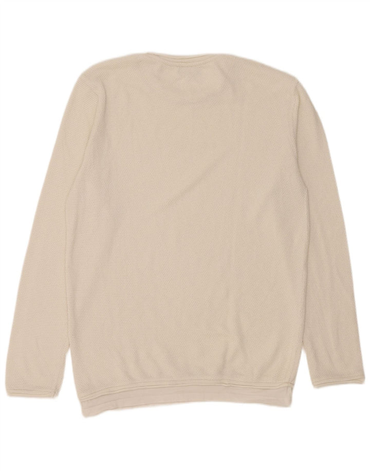 Zara Hombre Jersey De Cuello Redondo Jersey Grande Blanco