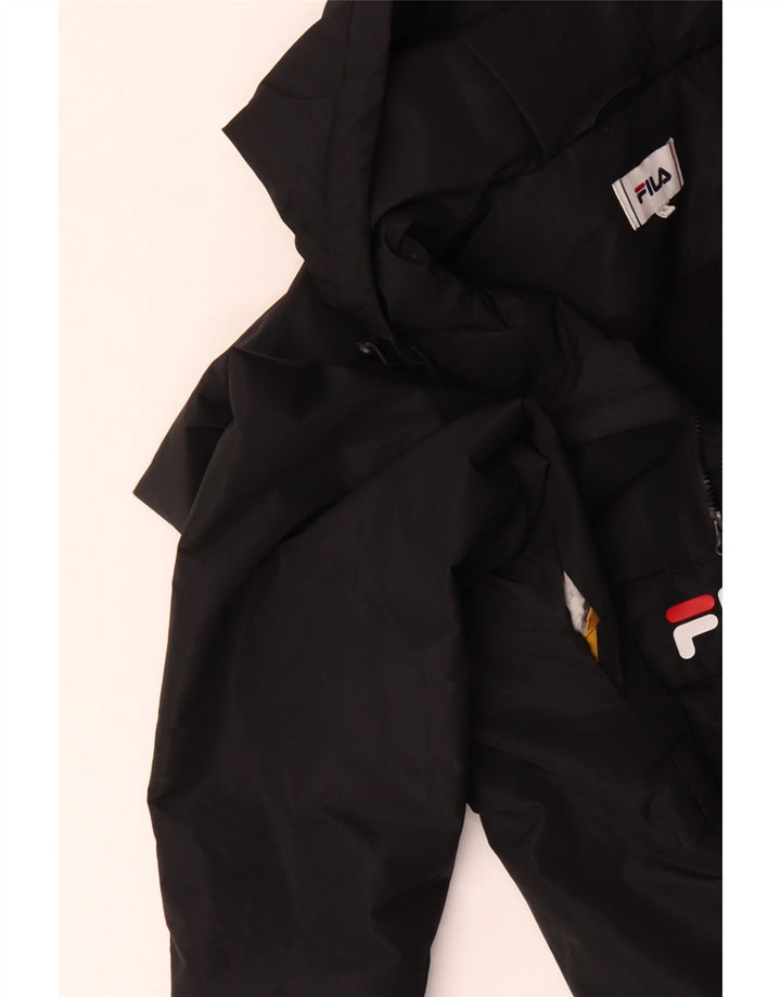 FILA Chaqueta anorak con capucha y gráfico para hombre UK 42 XL Poliéster negro
