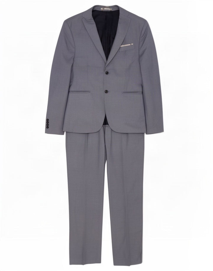 Zara Traje de 2 botones para hombre EU 48 Medium W32 L28 Azul