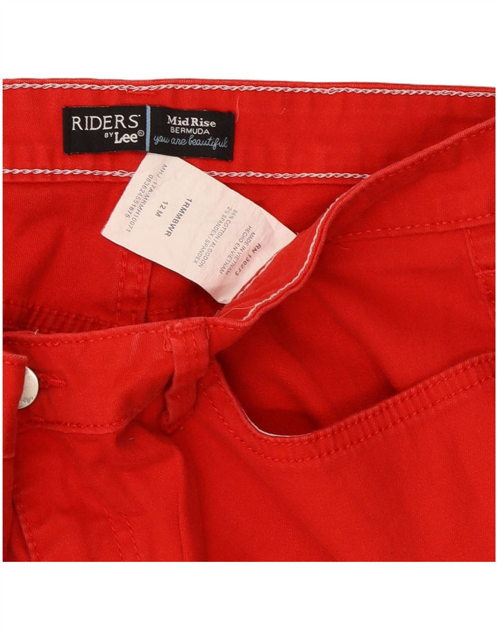 Lee - Bermudas para mujer Riders de talle medio, talla 12, talla grande, W32, algodón rojo