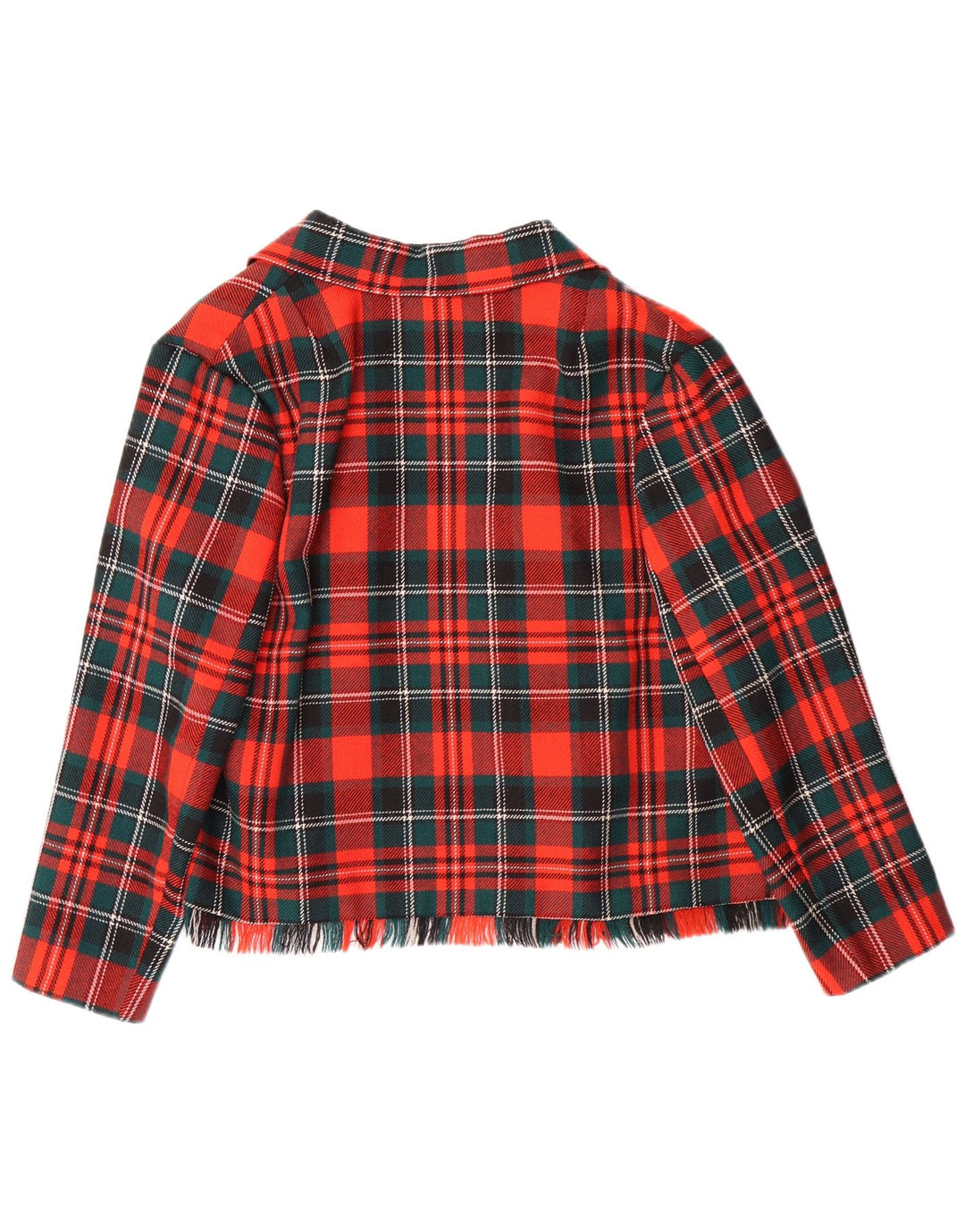 VINTAGE Conjunto de falda de 2 piezas para mujer EU 42 Grande W28 L23 Lana a cuadros rojos