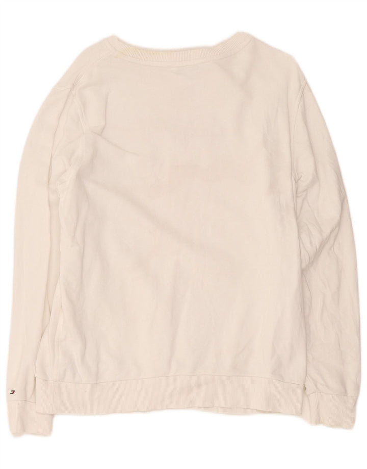 Tommy Hilfiger Sudadera de gran tamaño con gráfico para mujer UK 10 Small White