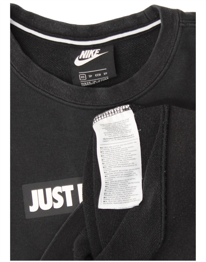NIKE Hombre Sudadera Gráfica Jumper XS Algodón Negro