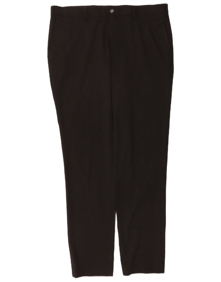 Marks & Spencer Pantalón chino ajustado para hombre W38 L33 Poliéster negro