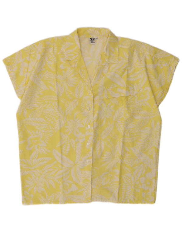 C & A Blusa camisera extragrande de manga corta para mujer EU 40 Medio Amarillo Floral