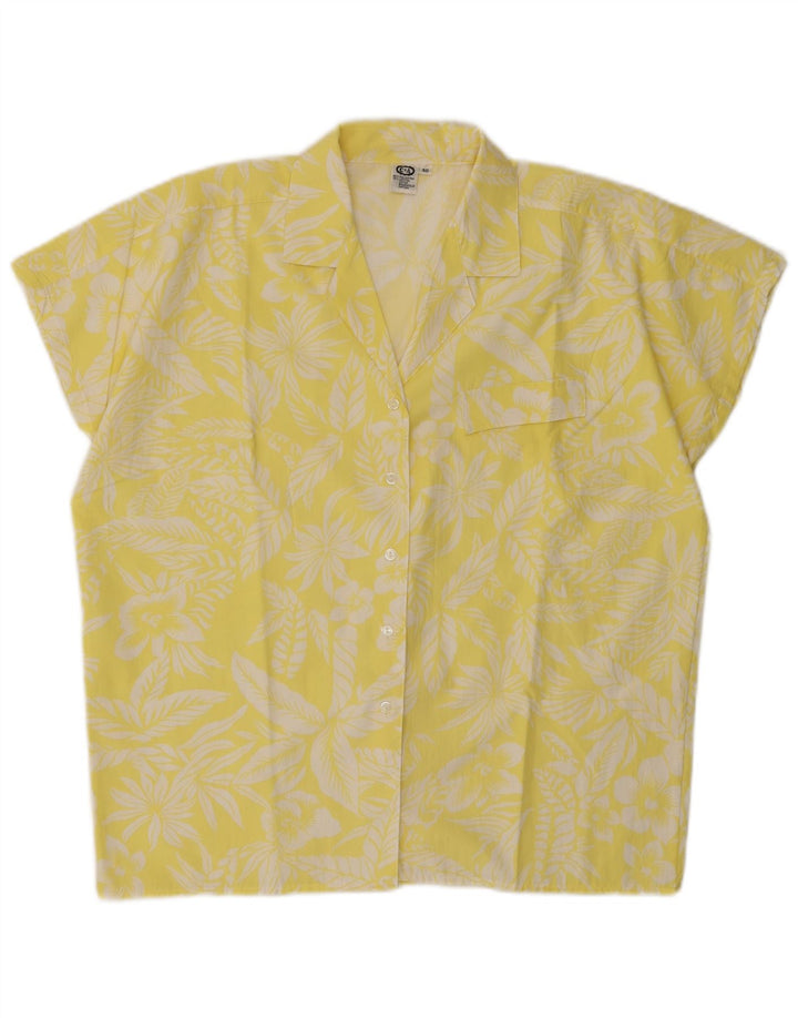C & A Blusa camisera extragrande de manga corta para mujer EU 40 Medio Amarillo Floral