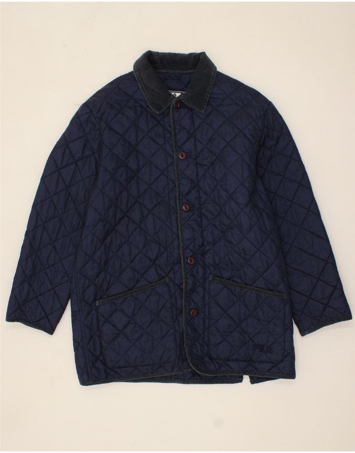 FILA Mens Quilted Jacket IT 48 Medium Navy Blue Polyamide Vintage Fila and Second-Hand Fila from Messina Hembry 