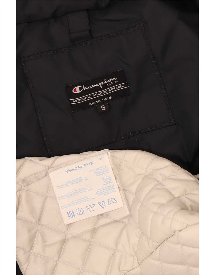 Champion Chaqueta Acolchada Con Capucha Para Mujer UK 10 Small Poliamida Negra