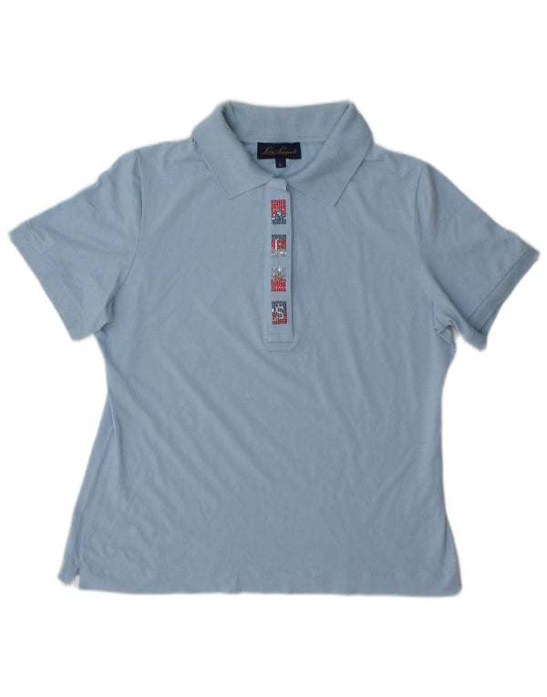 Luisa Spagnoli Polo para mujer UK 46 Large Viscosa azul