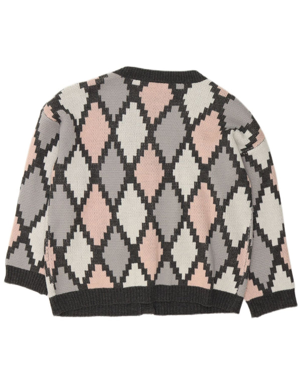 Shein Cárdigan para mujer UK 40 XL Gris Argyle/Diamante Acrílico