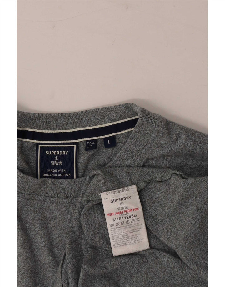 Superdry Camiseta para hombre Top grande de algodón gris