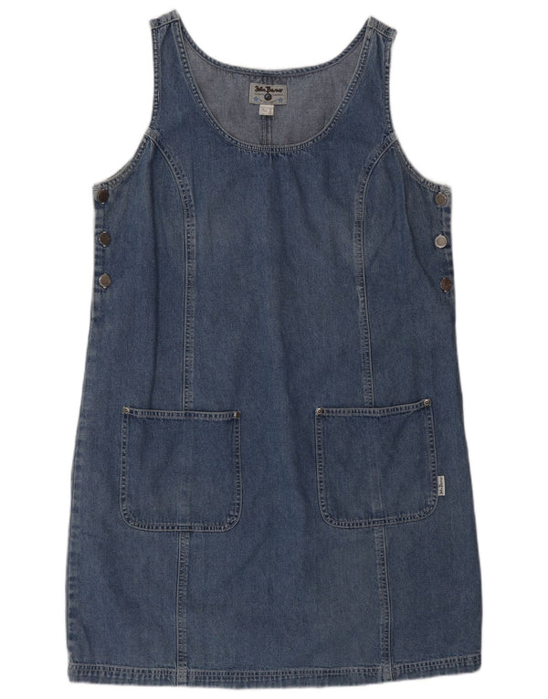 John Baner Womens Sleeveless Denim Dress UK 18 XL Blue Cotton