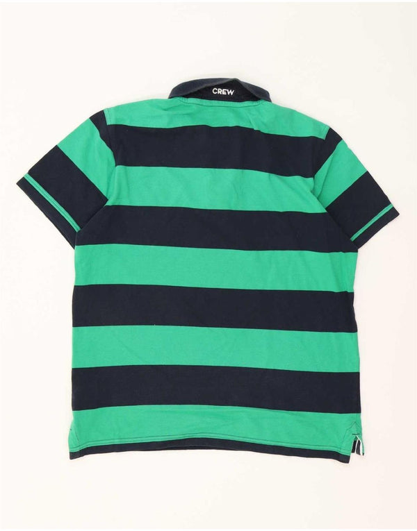 Crew Clothing Polo para hombre de algodón a rayas verde medio