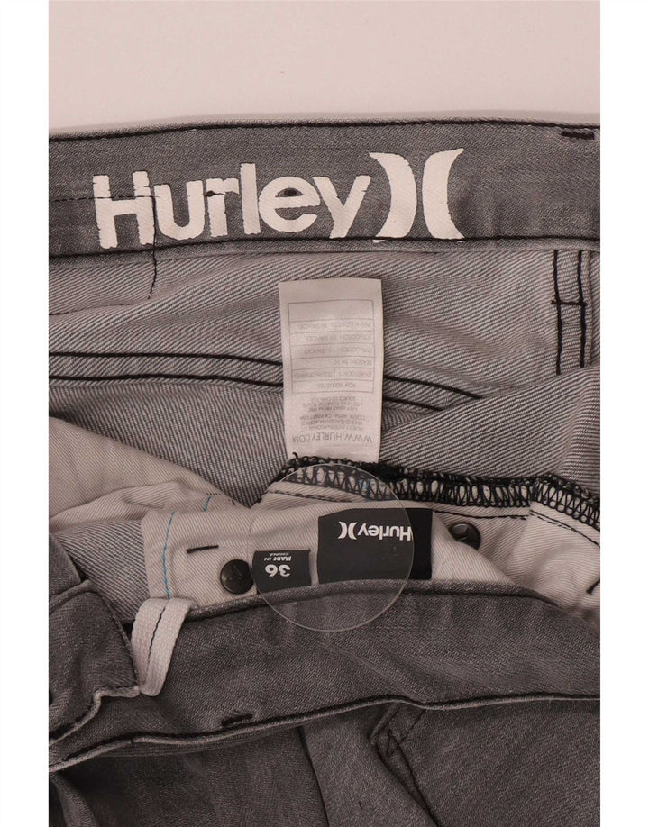 Hurley Vaqueros Rectos Para Hombre W36 L33 Algodón Gris