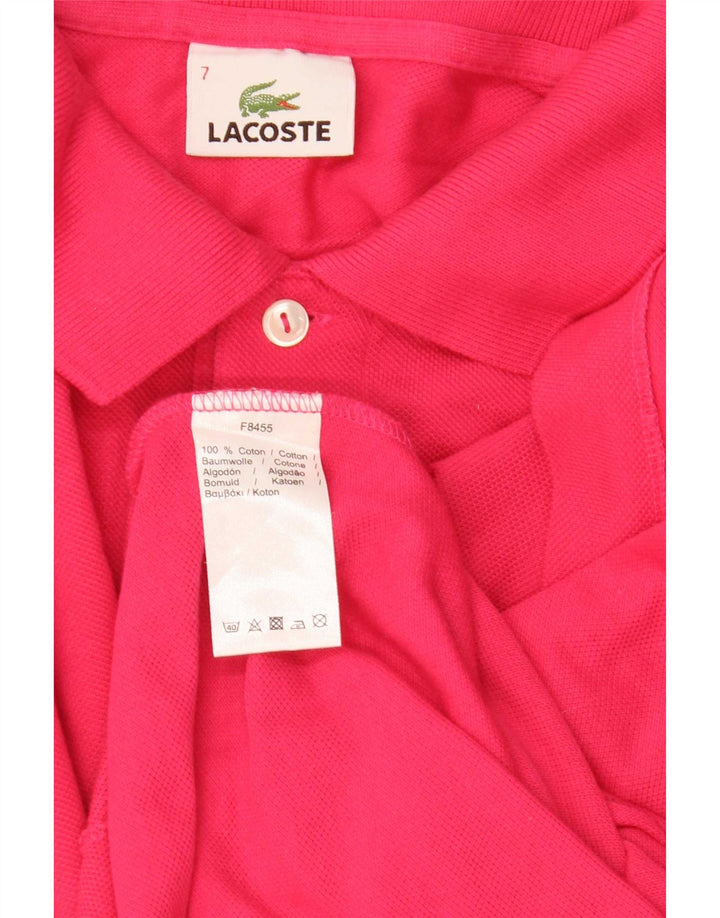 Polo Lacoste para hombre talla 7 2XL algodón rosa