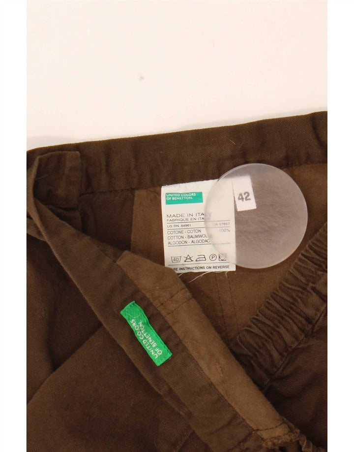 Pantalones Cortos Benetton Mujer IT 42 Medium W28 Marrón Algodón
