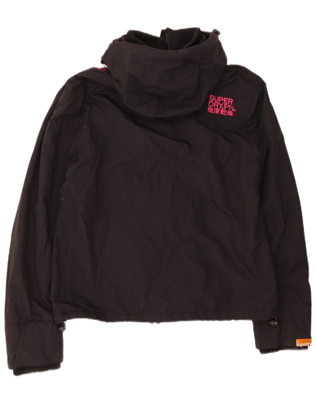 Superdry Chaqueta cortavientos con capucha para mujer UK 40 XL Nylon negro