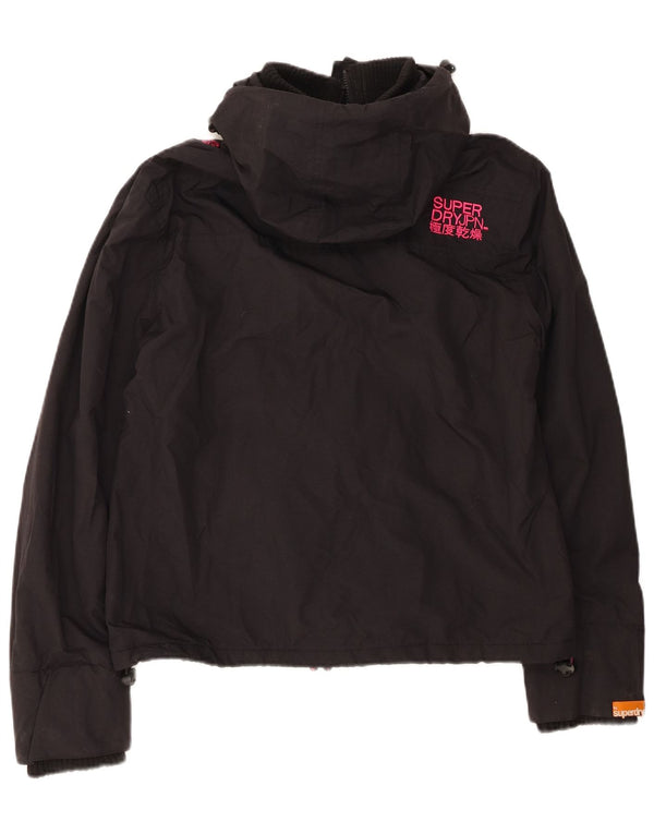 Superdry Chaqueta cortavientos con capucha para mujer UK 40 XL Nylon negro