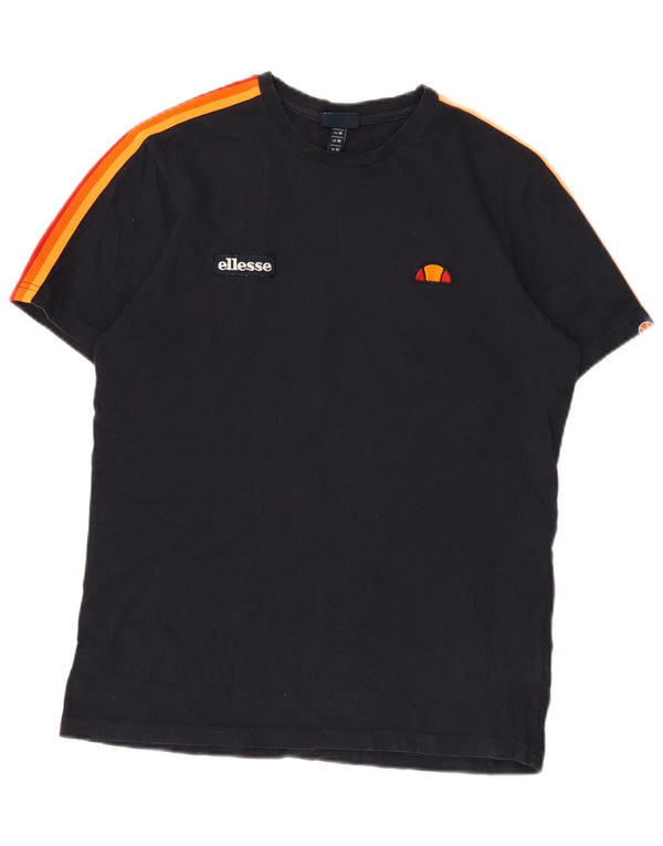 Ellesse Hombre Camiseta Top Medium Azul Marino Colorblock Algodón