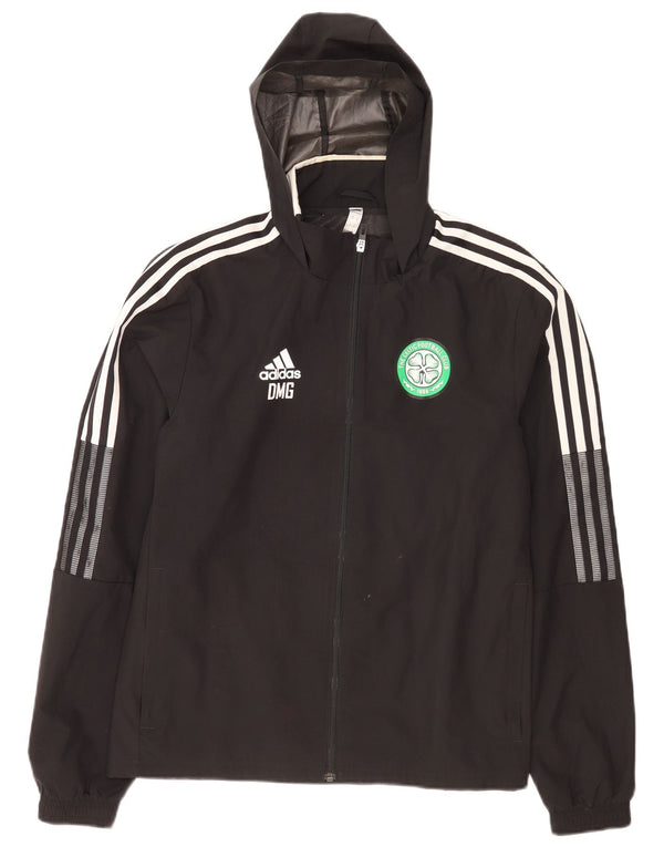 Adidas Hombre Celtics Chándal con capucha Top Jacket XS Negro Poliéster Deportes