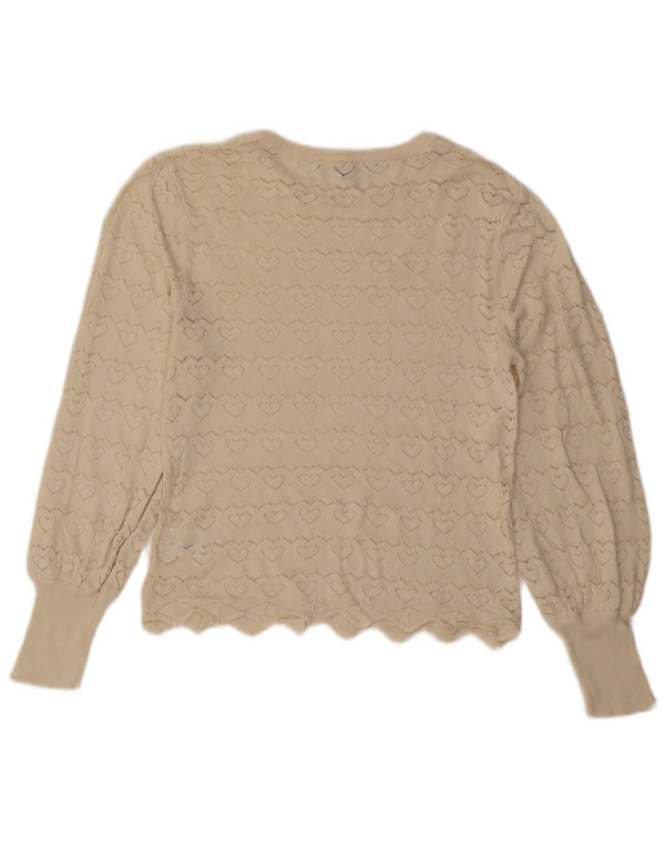 Crew Clothing Suéter tipo jersey con cuello barco para mujer UK 14 Medium Off White