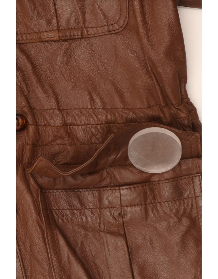 Chaqueta de cuero militar Erika para mujer IT 44 Marrón medio