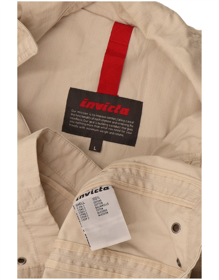Invicta Chaqueta Bomber para Hombre Reino Unido 40 Grande Algodón Beige