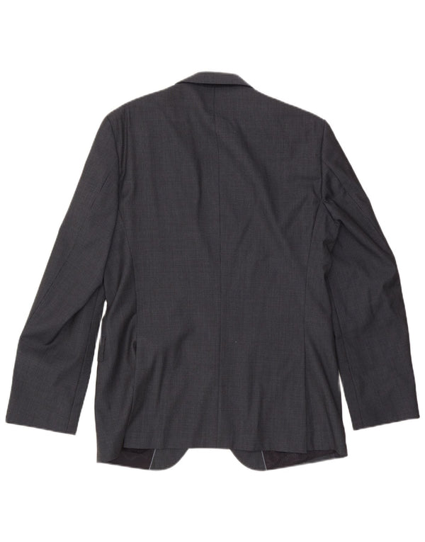 Hugo Boss Chaqueta tipo blazer de 2 botones para hombre EU 48 Lana de pata de gallo gris medio