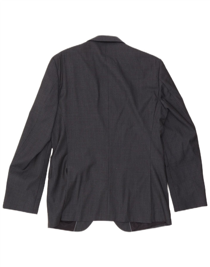 Hugo Boss Chaqueta tipo blazer de 2 botones para hombre EU 48 Lana de pata de gallo gris medio