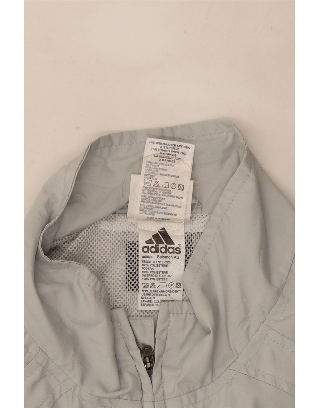 Adidas - Chaqueta de chándal para hombre, talla 40/42, color gris medio, poliéster