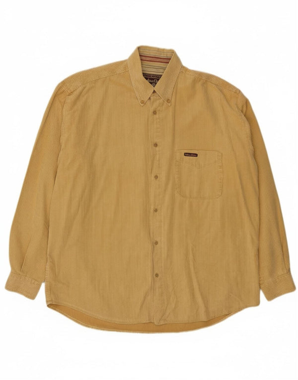 Marlboro Classics Camisa de pana para hombre Algodón amarillo grande