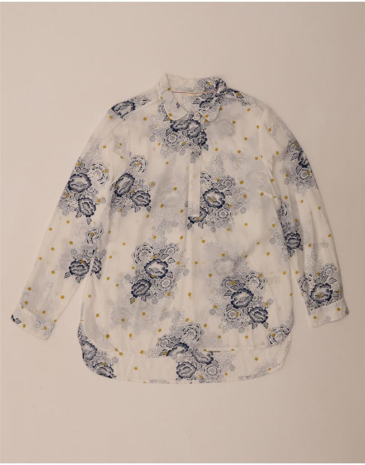 Camisa tipo pulóver para mujer de White Stuff, talla mediana, viscosa floral blanca