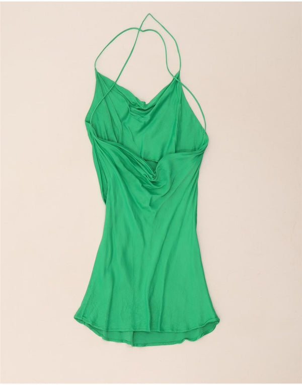 Zara Mujer Vestido Halter UK 4 XS Verde
