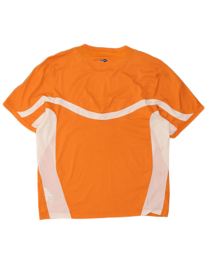ADIDAS Hombre Climacool Camiseta Top Grande Naranja Colorblock Poliéster