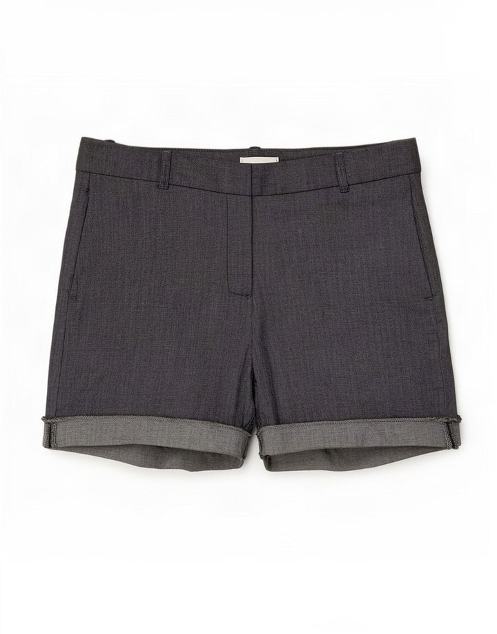 Pantalón Corto Chino Zara Mujer Mediano W28 Algodón Gris