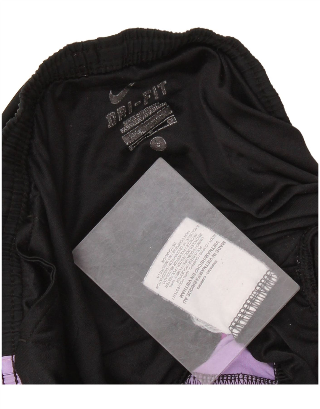 NIKE Pantalones cortos deportivos Dri Fit para mujer UK 10 Small Black Colourblock Poliéster